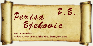 Periša Bjeković vizit kartica